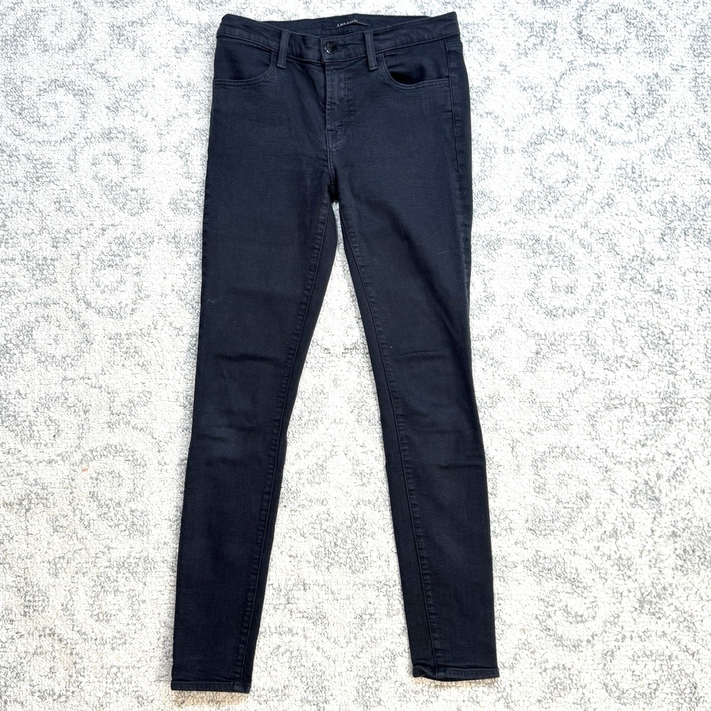 J BRAND Mid Rise Skinny‎ Jeans Seriously Black Ankle Size 27 Stretch Slim Ankle